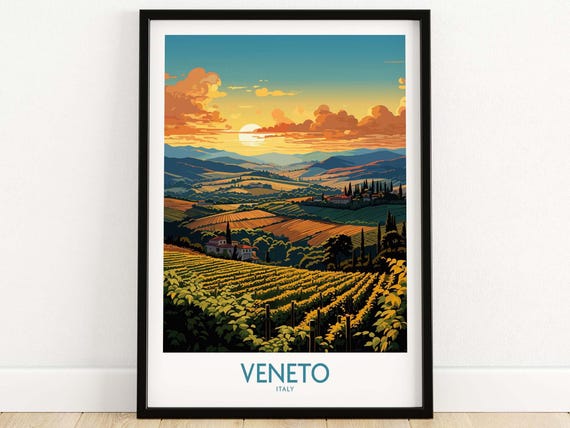 Veneto Italy Poster Wall Art Print Travel Home Dcor Gift Illustration Artwork Birthday Present