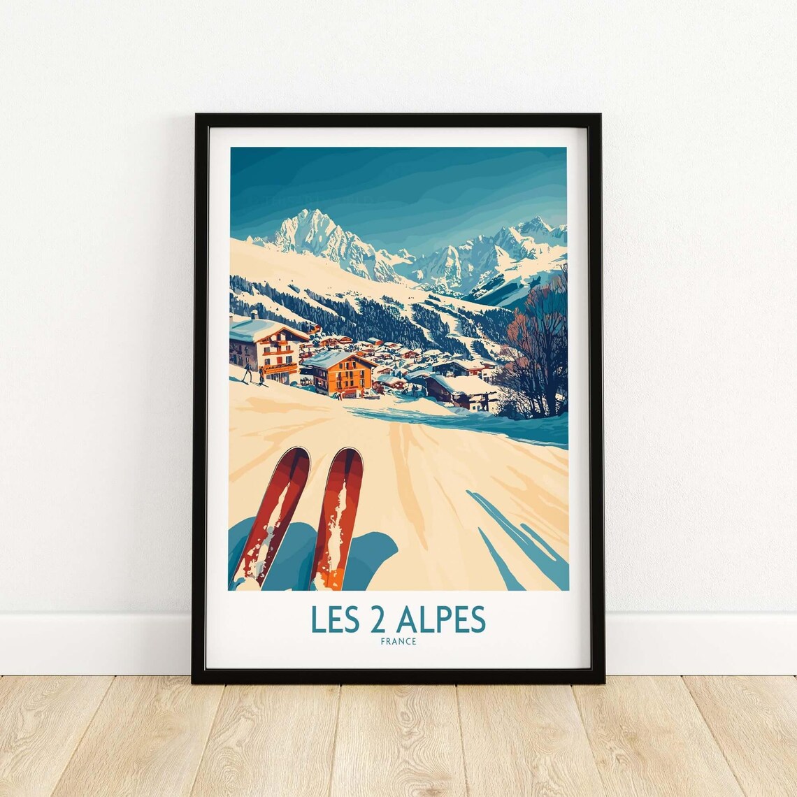 Les 2 Alpes Ski Resort Winter Sports Art Print