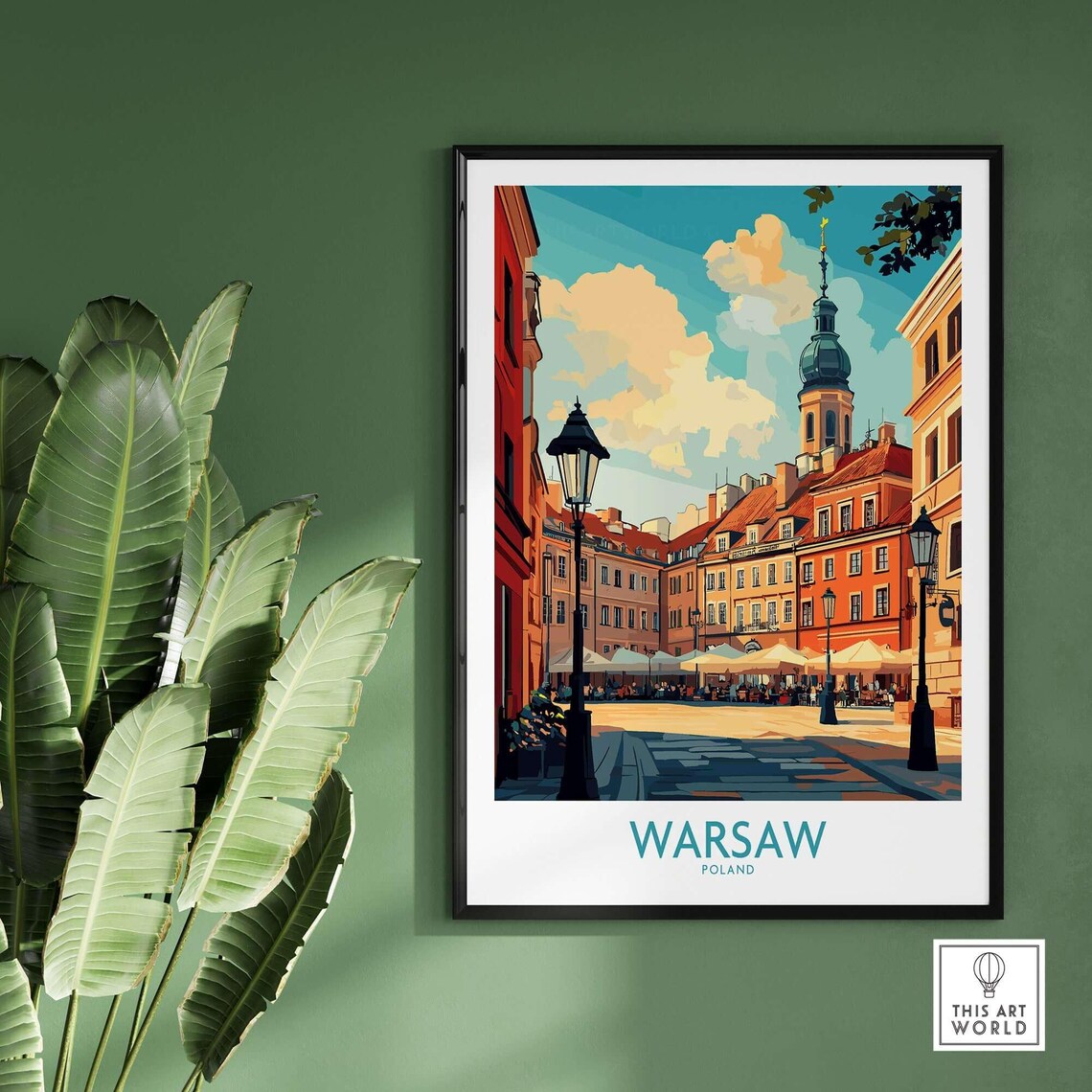 Warsaw Travel Poster, Poland Cityscape Illustration - Image 2