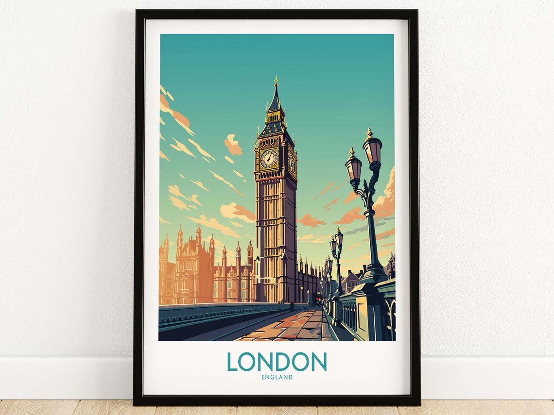 London Travel Poster, Home Decor Art Print