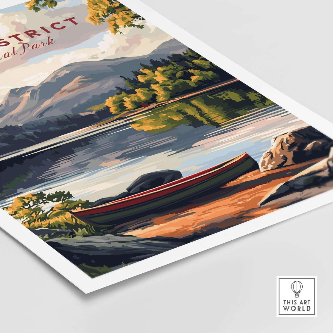 Lake District Travel Poster, Landscape Illustration - Image 5