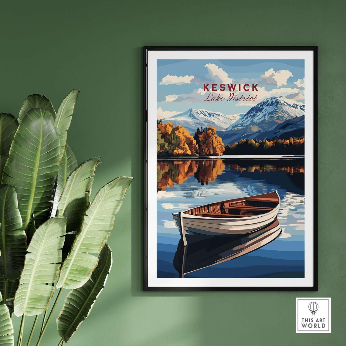Keswick Lake District Art Print, Living Room Decor - Image 2