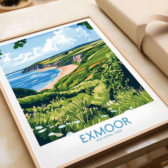 Exmoor National Park Travel Poster, Devon England