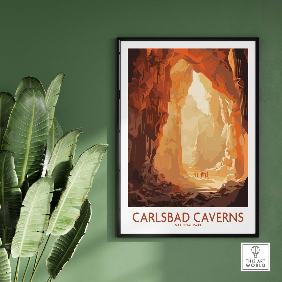 Carlsbad Caverns National Park Glowing Cave Interior Travel Poster - Image 2