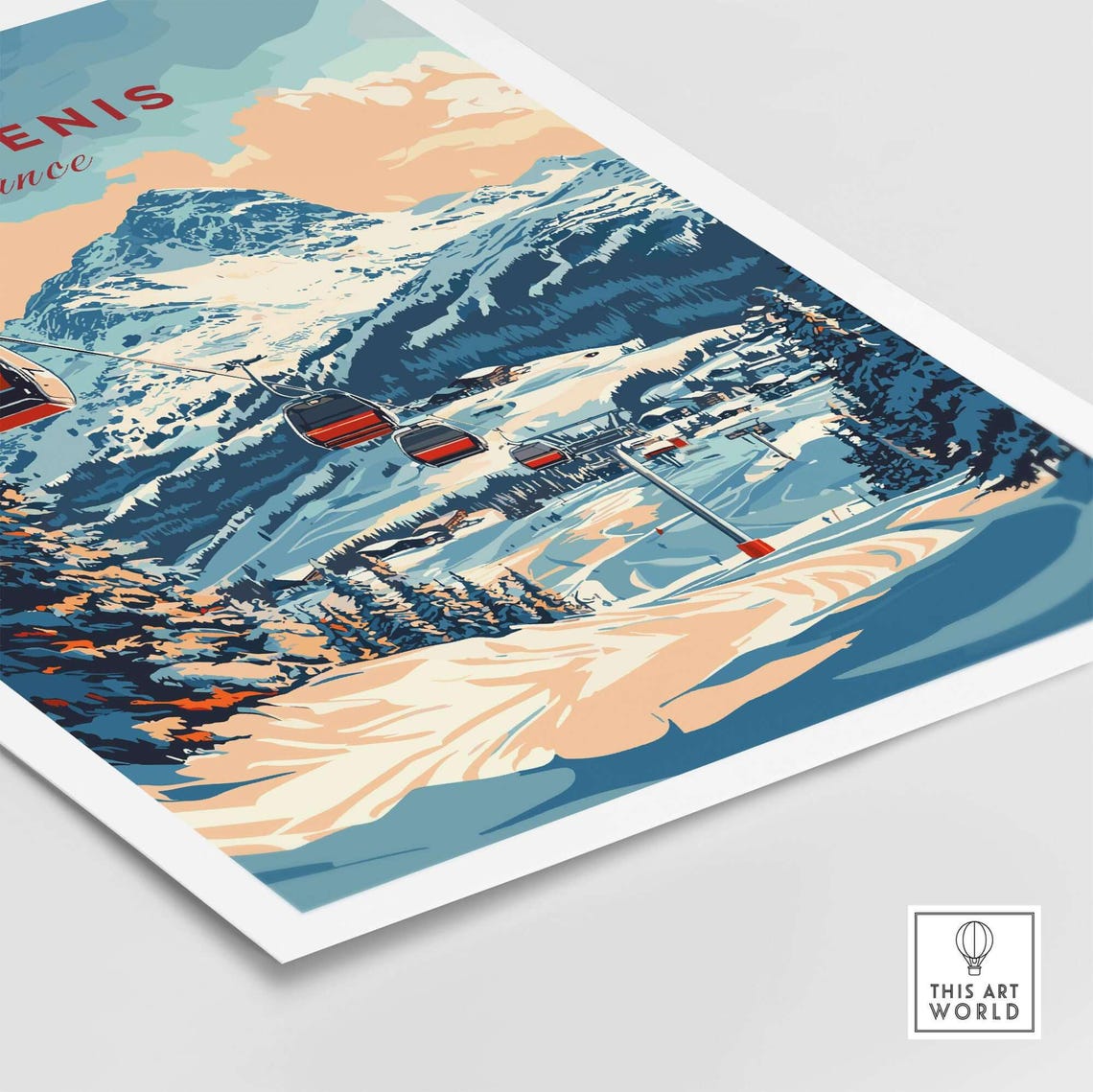 Val Cenis Ski Art Print, Winter Essence - Image 5