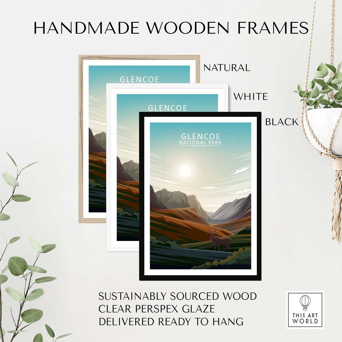 Glencoe Travel Poster, Scottish Countryside Art Print - Image 2