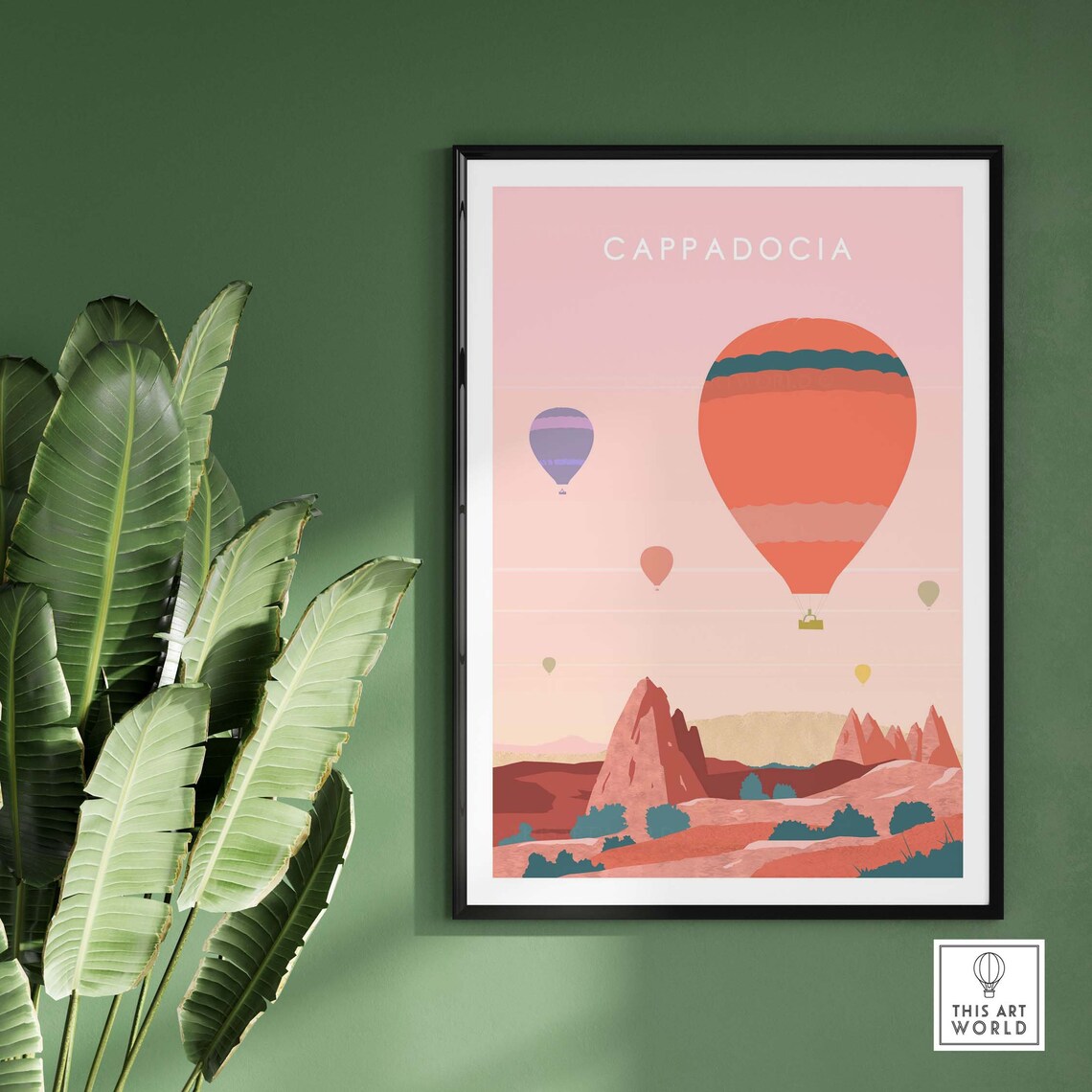 Cappadocia Turkey Travel Poster, Hot Air Balloon Art - Image 3