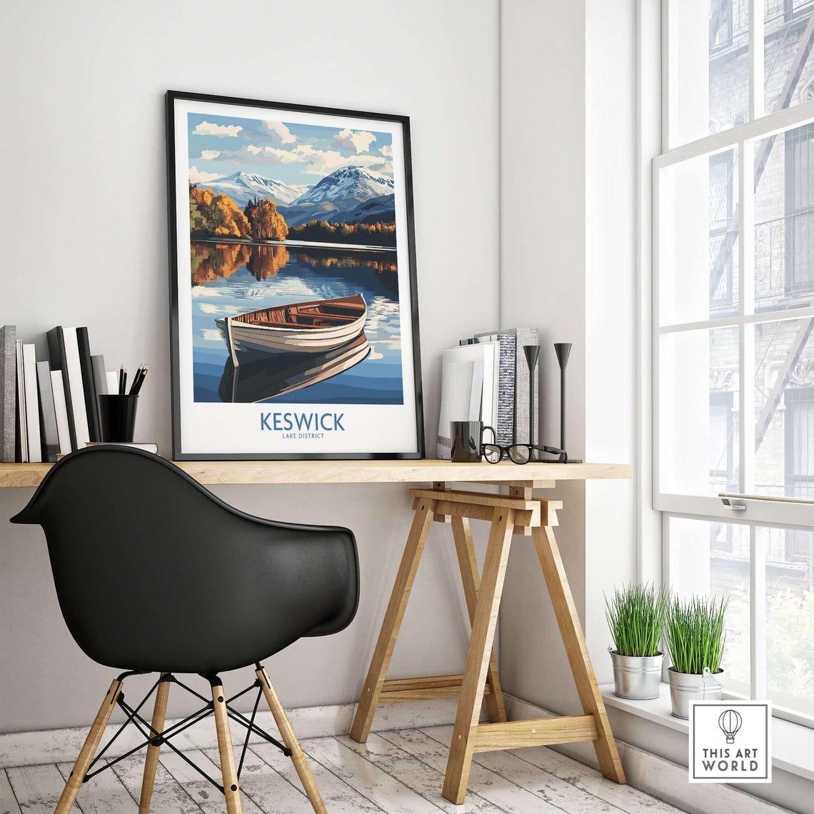 Keswick Decor, Lake District Illustration Poster - Image 4