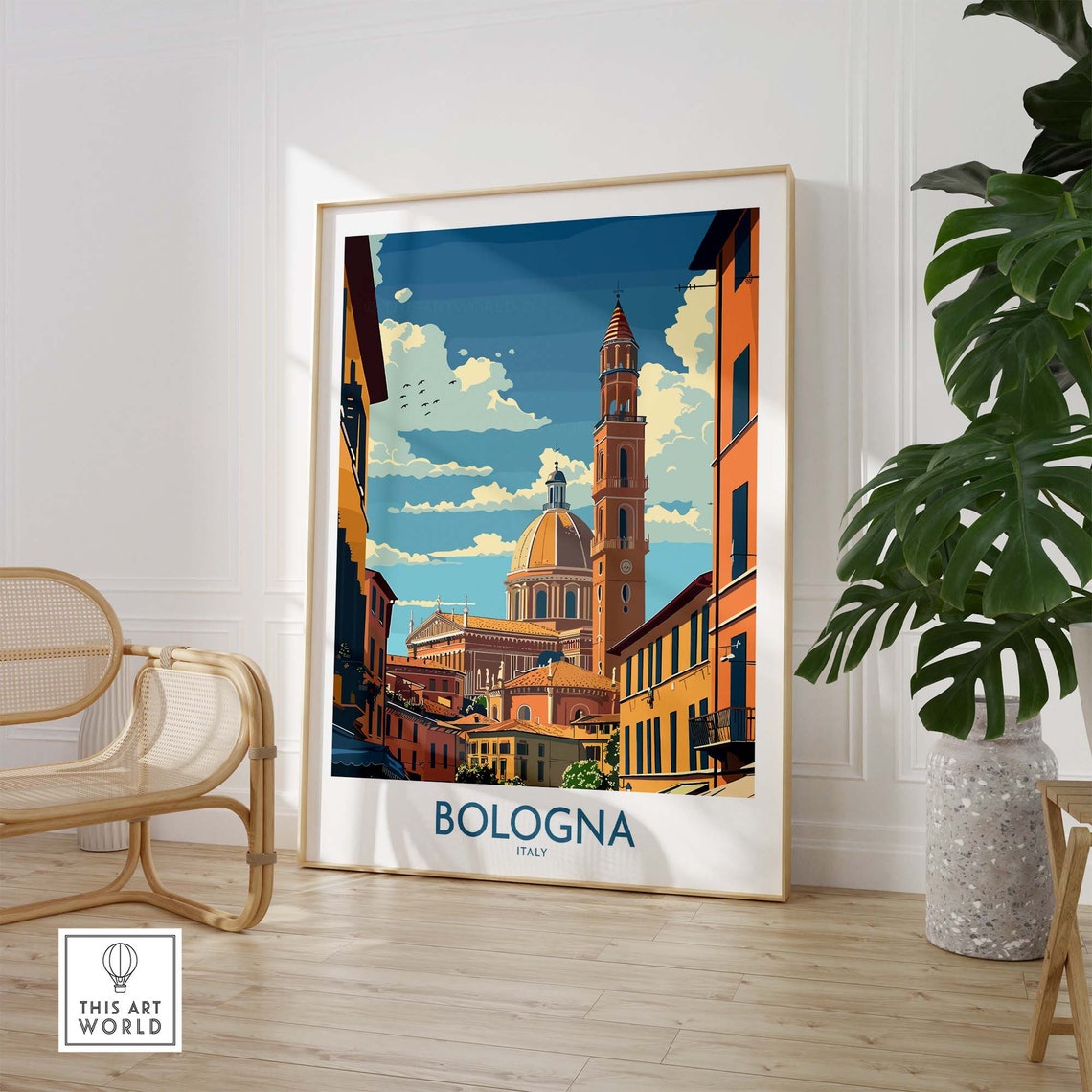 Bologna Travel Print Bologna Wall Art Print Italy Home Decor Bologna Artwork Poster Gift Bologna Illustration Art Lover Italy Print - Image 2