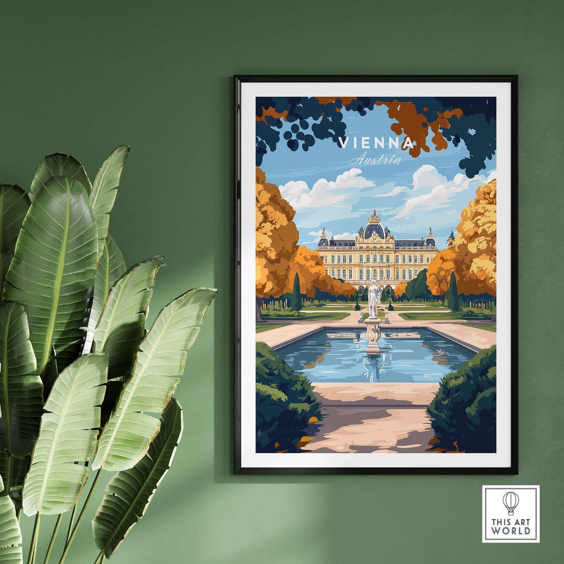 Vienna Austria Palace Gardens Autumn Colors Retro Travel Poster - Image 2