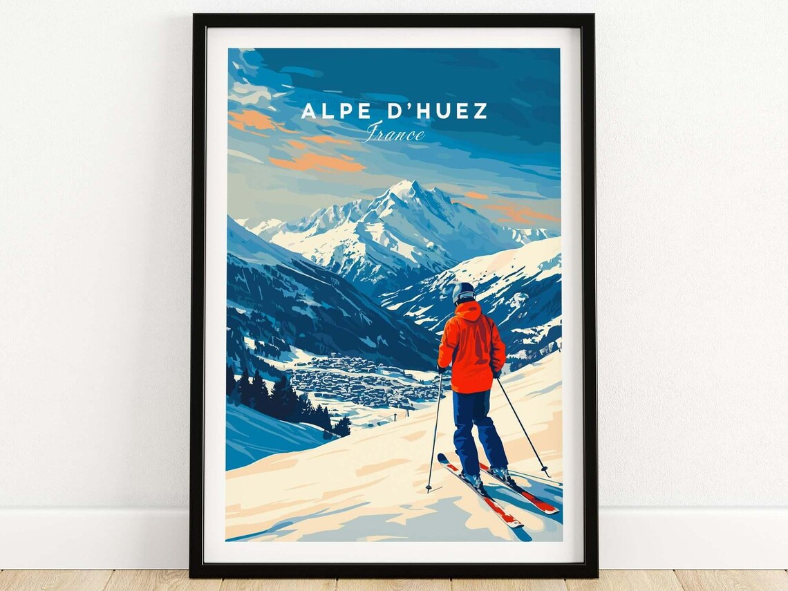 Winter Sports Art Print, Ski House Cabin Decor