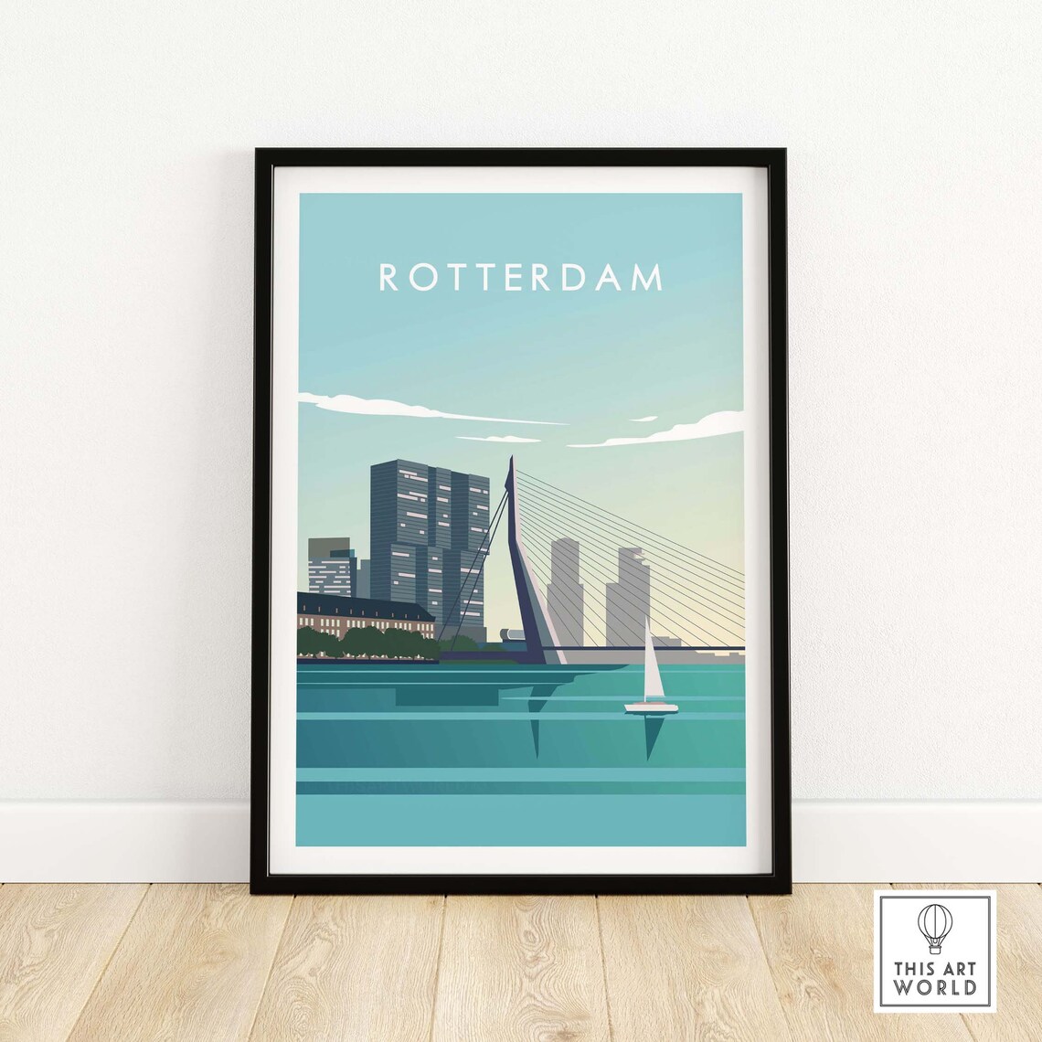 Rotterdam Minimalist Travel Poster, Netherlands Art Print
