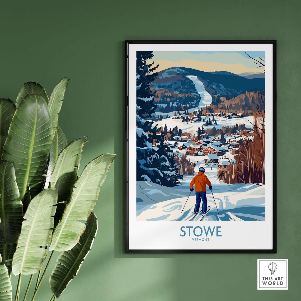 Stowe Ski Resort Travel Poster, Vermont Gift - Image 2