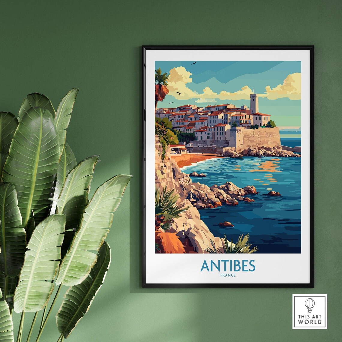 Antibes Travel Poster, Coastal Place Art Print - Image 2