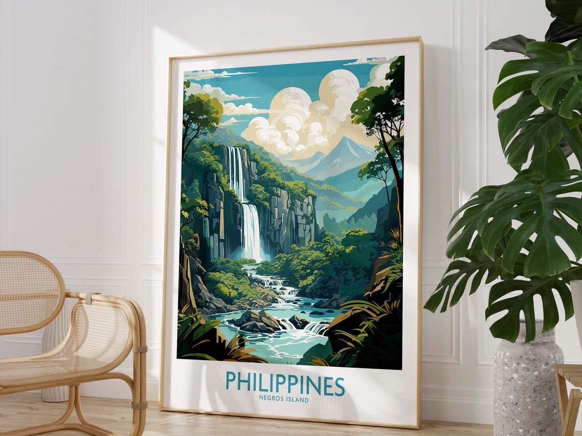 Philippines Negros Island Travel Poster, Vacation Home