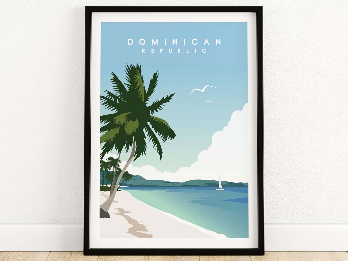 Dominican Republic Travel Poster, Caribbean Island