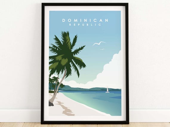 Dominican Republic Travel Poster, Caribbean Island