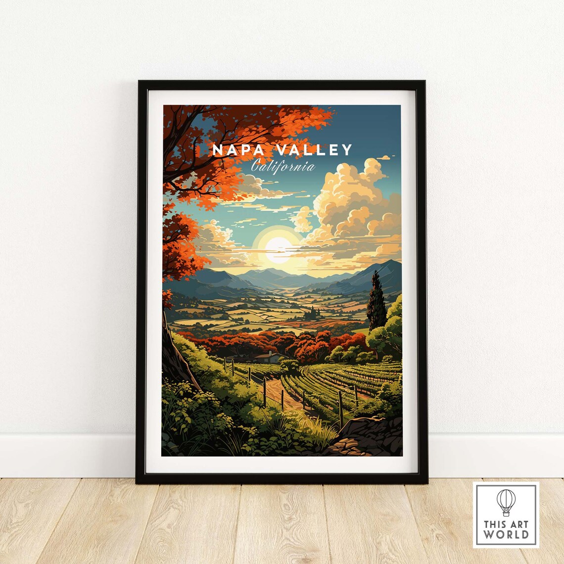 Napa Valley Travel Poster, Home Decor Wall Art