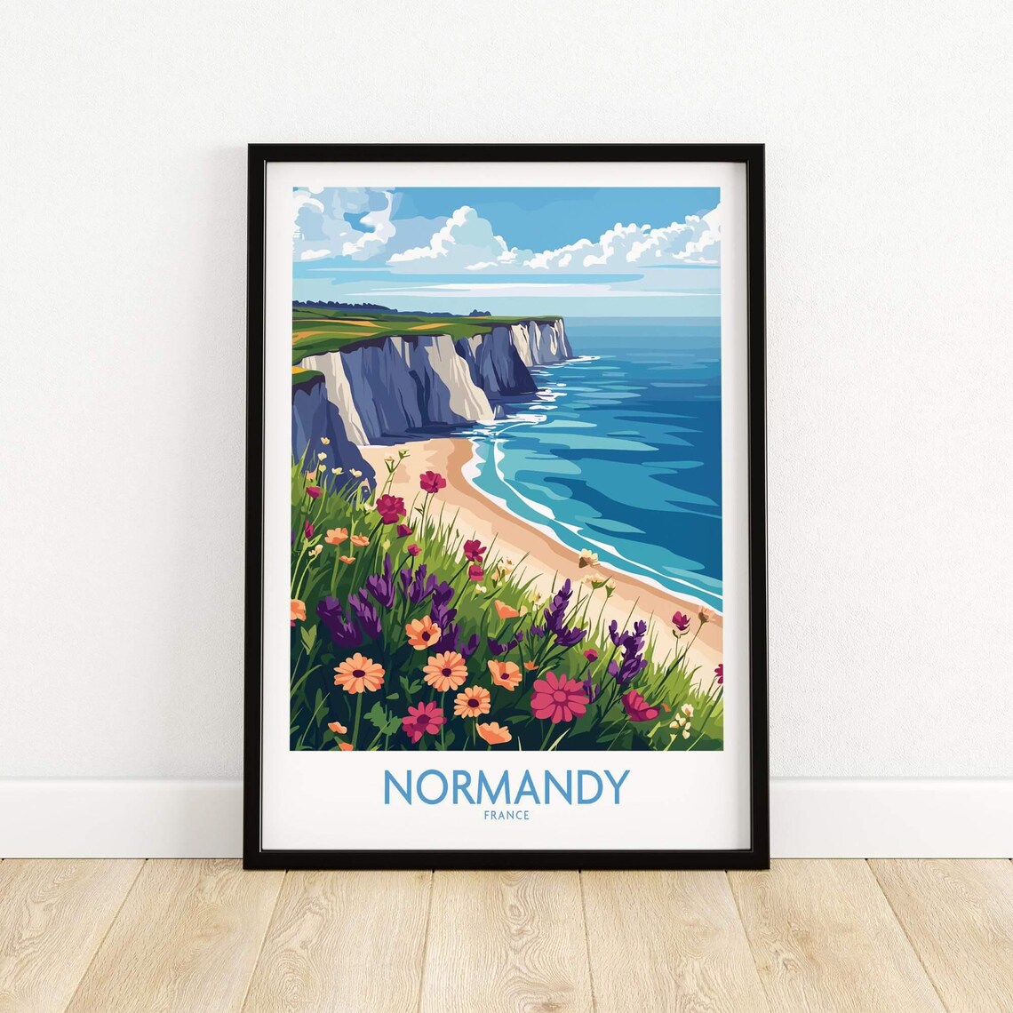 Normandy Travel Poster, France Art Print