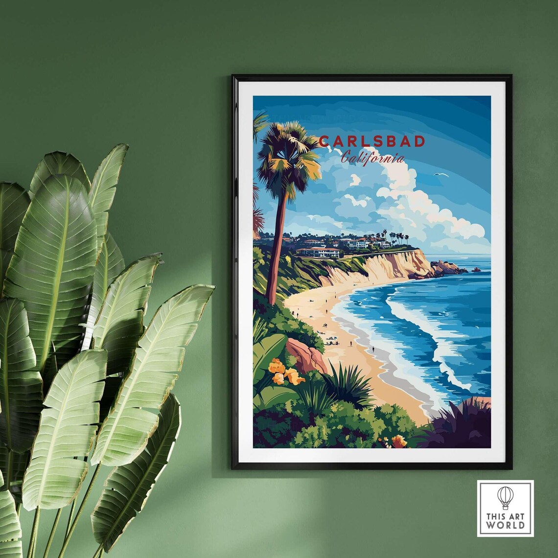 Carlsbad Travel Print, California Wall Art - Image 2