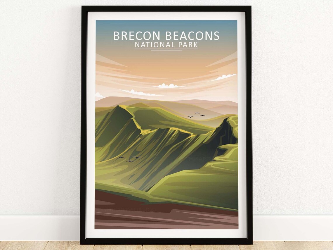 Brecon Beacons National Park Travel Poster, Wales
