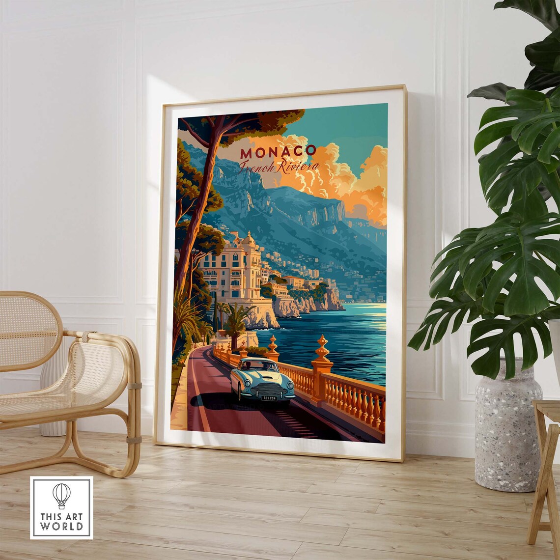 Monaco Travel Poster Art Print, Home Decor - Image 2