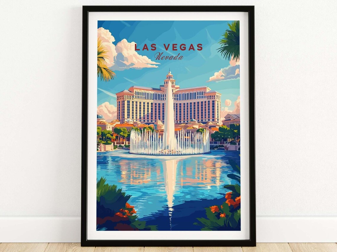 Las Vegas Travel Poster, Home Decor Lover Gift