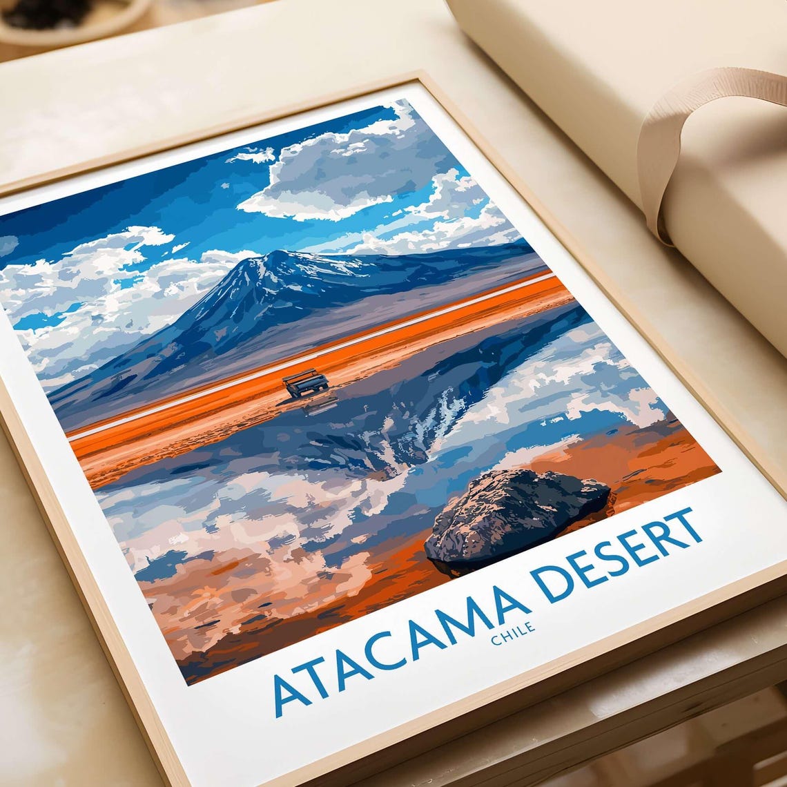 Atacama Desert Travel Poster, Chile Landscape