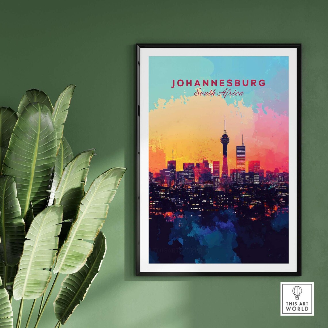 Johannesburg Skyline Poster, South Africa Cityscape - Image 2