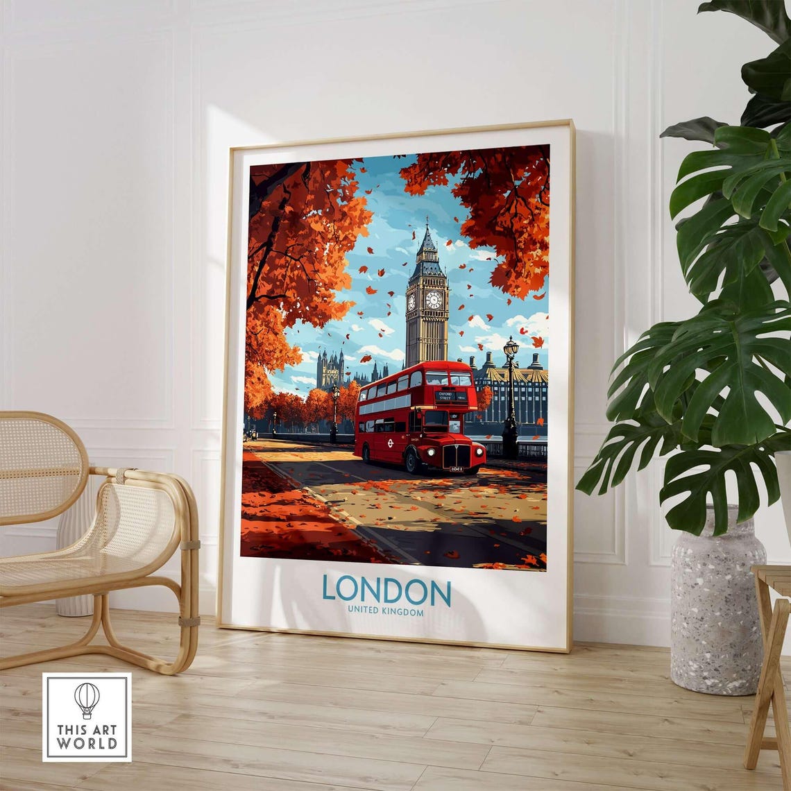 London Travel Poster London Travel Print Wall Art London Wall Hanging Home Decor London Gift Art Lovers Big Ben Wall Art Print - Image 4