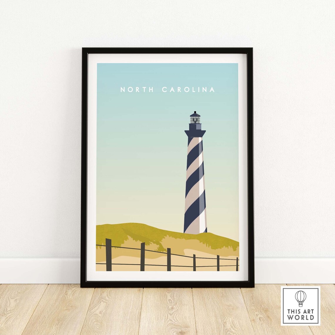 North Carolina Travel Poster, USA Travel Print