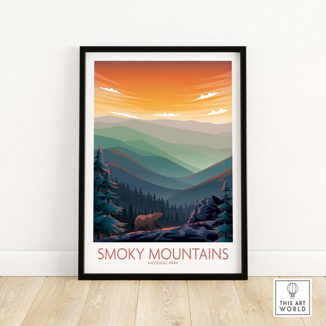 Smoky Mountains National Park Travel Poster Art Print