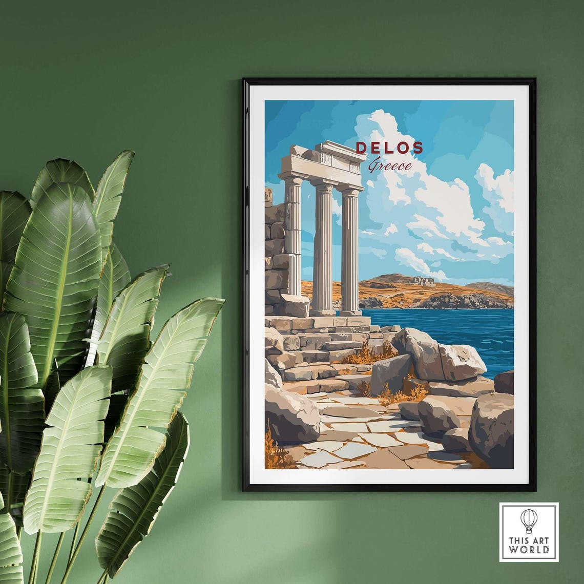 Delos Greece Ancient Marble Ruins Columns Aegean Sea Shore Poster - Image 2