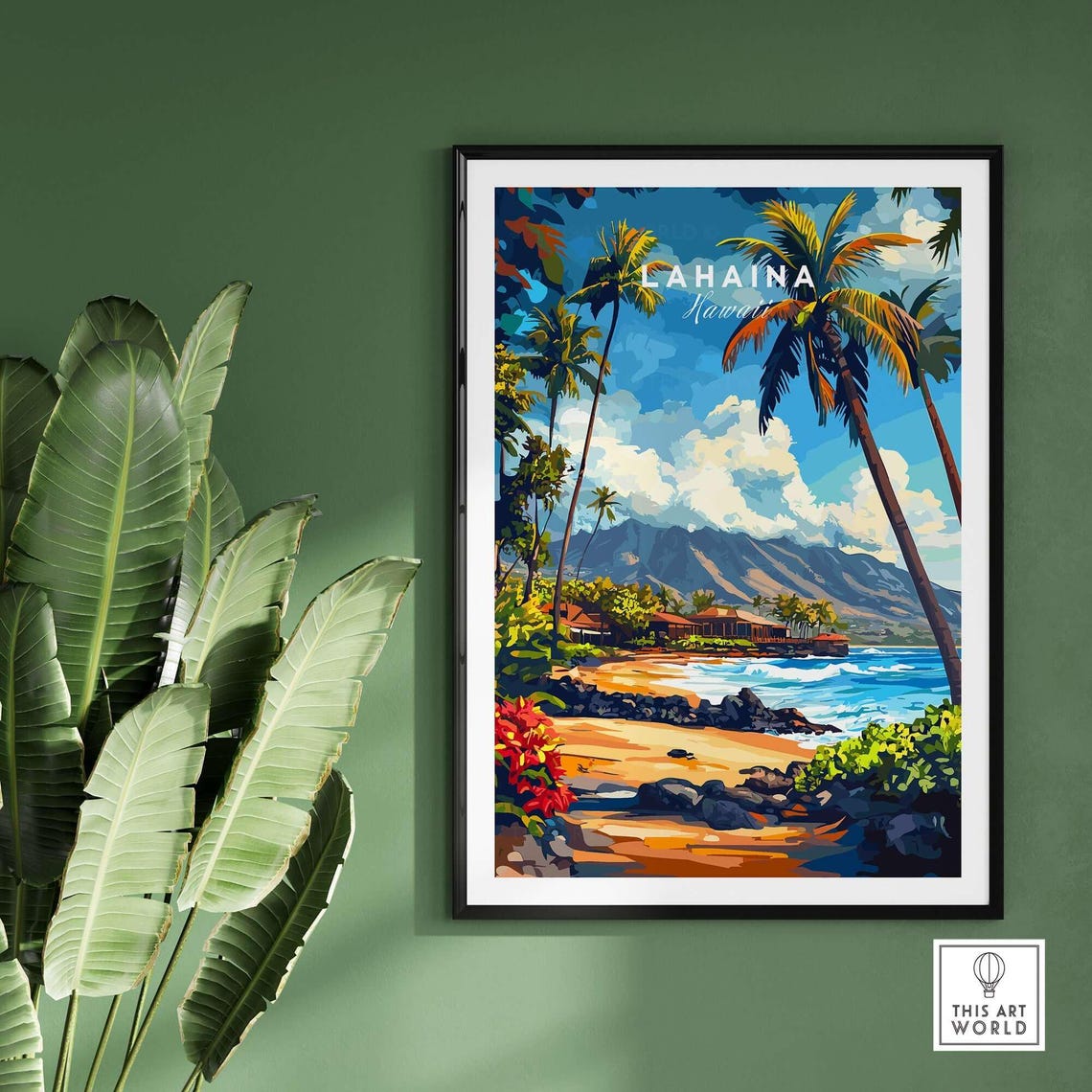 Lahaina Hawaii Travel Poster, Home Decor Gift - Image 2
