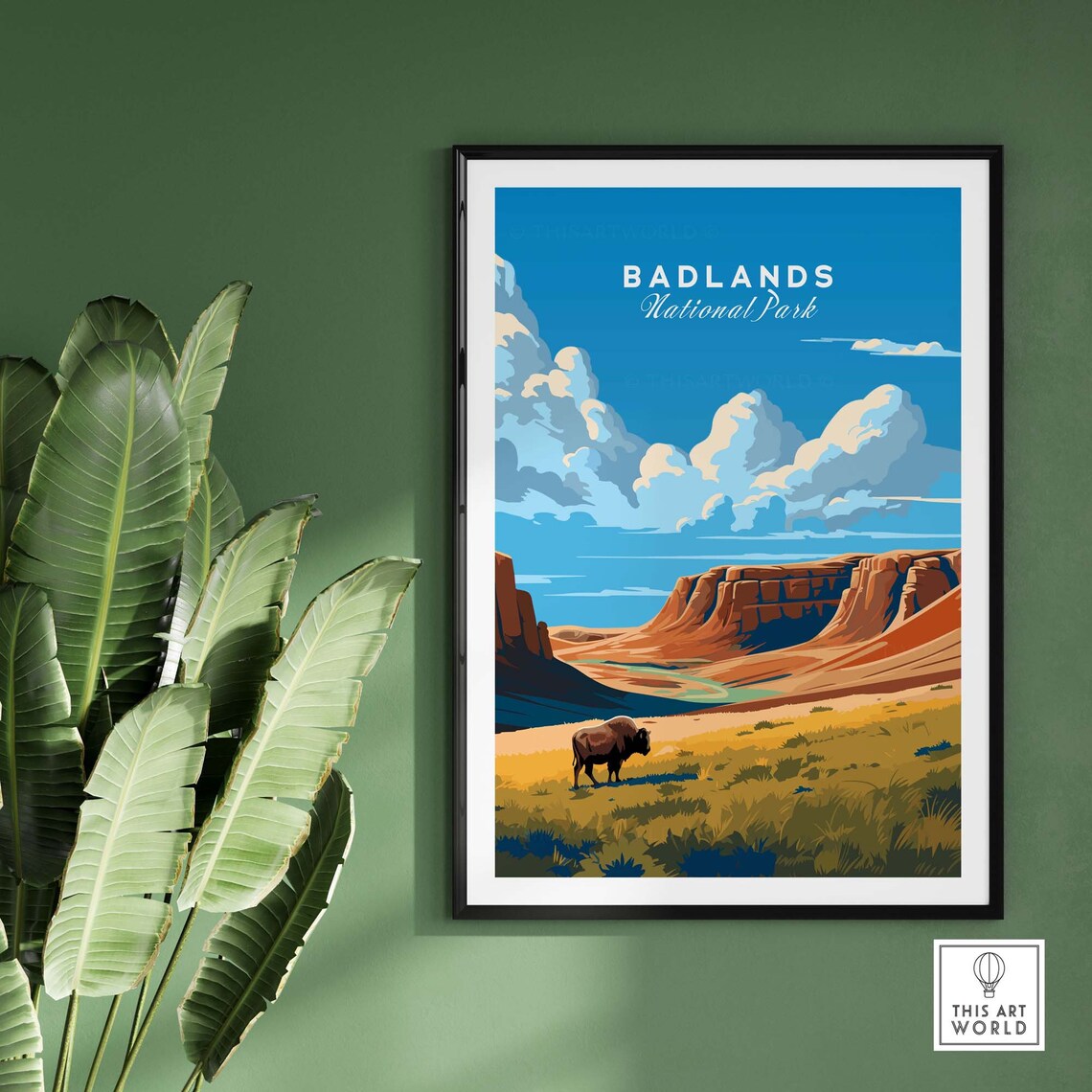 Badlands National Park Travel Poster, Art Print - Image 2