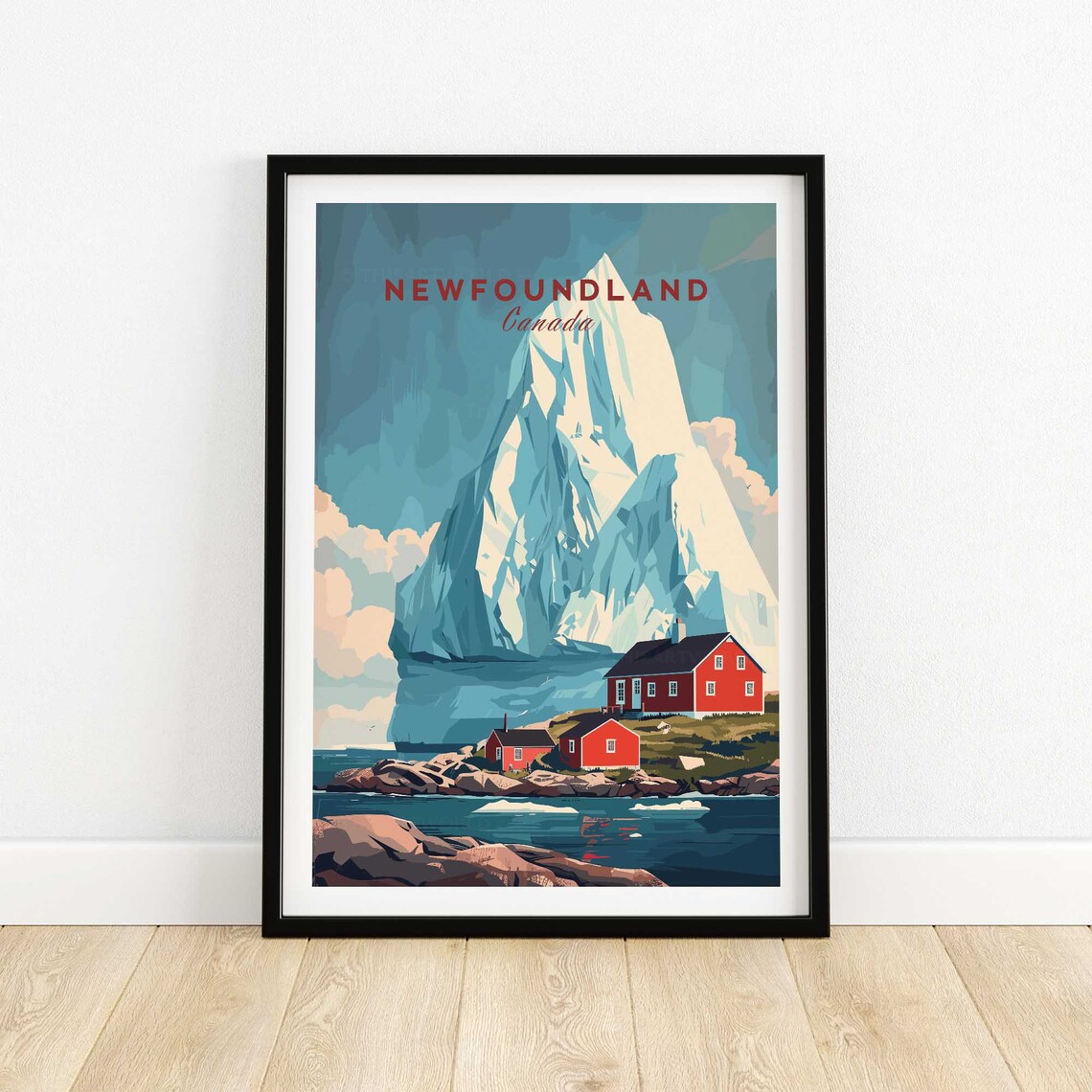 Newfoundland Canada Travel Poster, Place-Inspired Wall Art