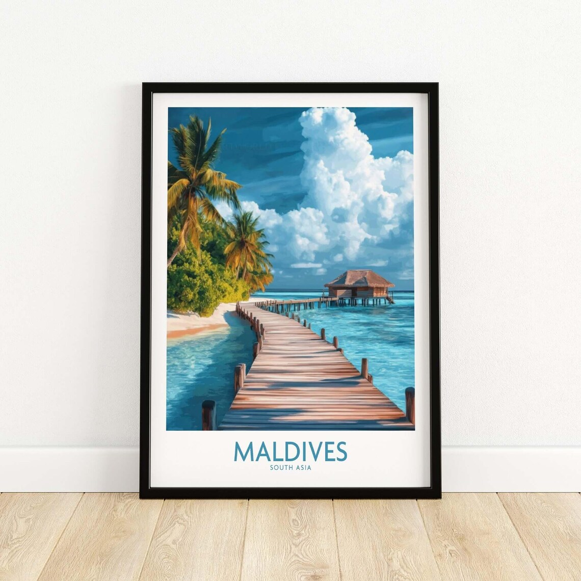 Maldives Travel Poster, South Asia Art Print - Image 5