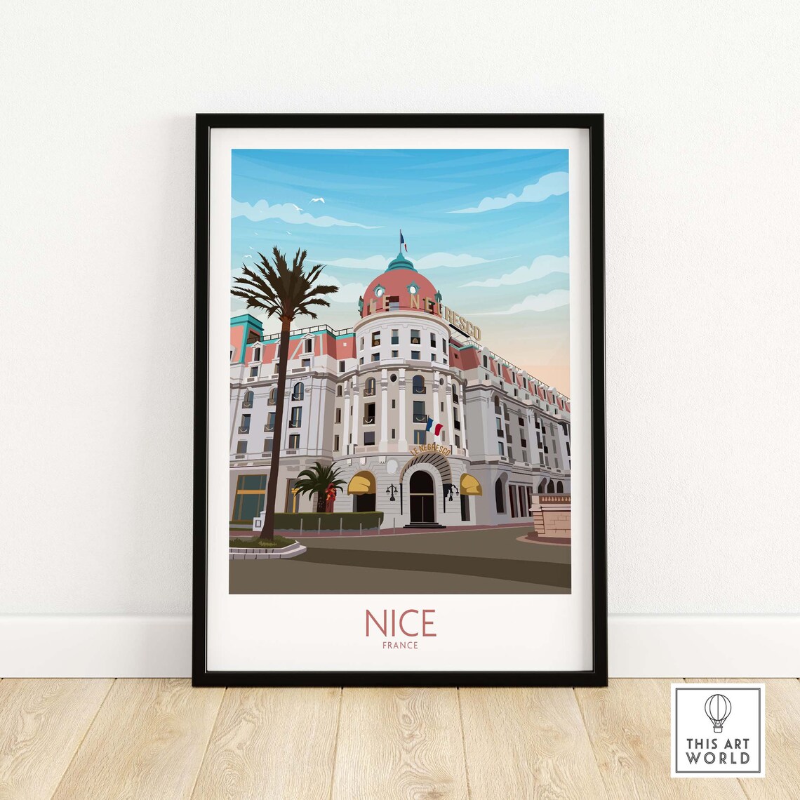 Nice France Travel Poster, French Riviera Print