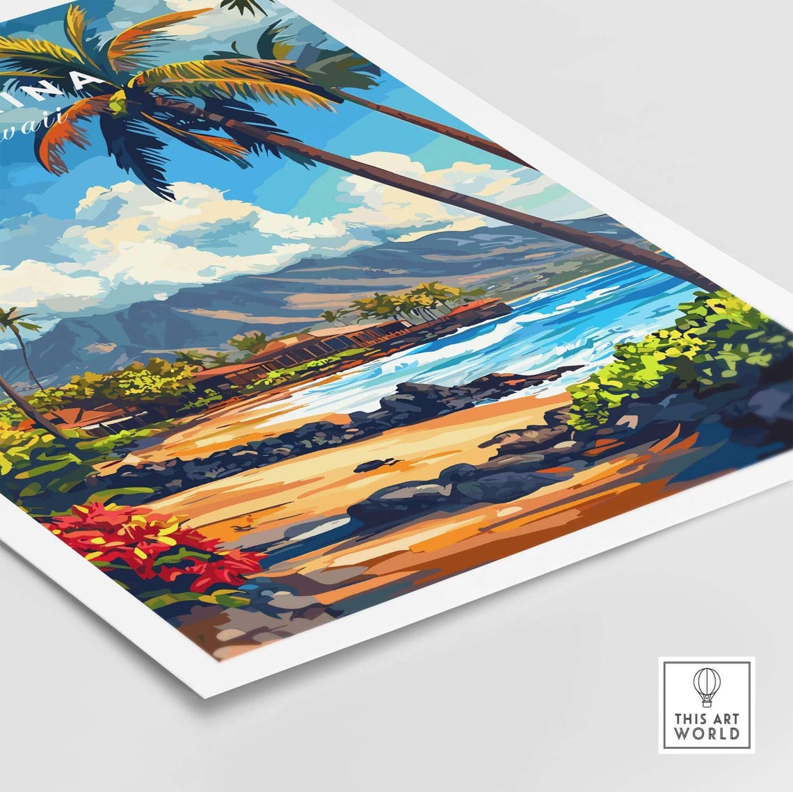 Lahaina Hawaii Travel Poster, Home Decor Gift - Image 5