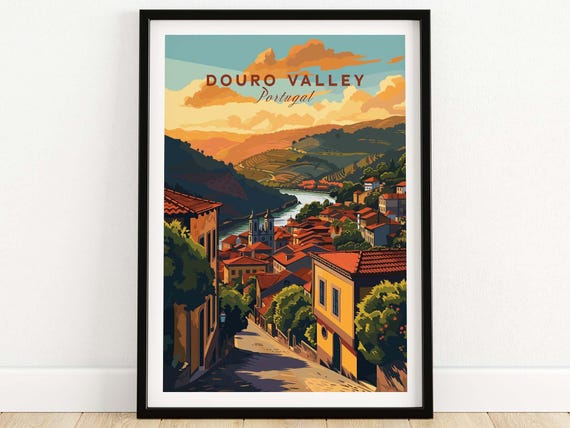 Douro Valley Poster Wall Art Print Travel Home Dcor Gift Illustration