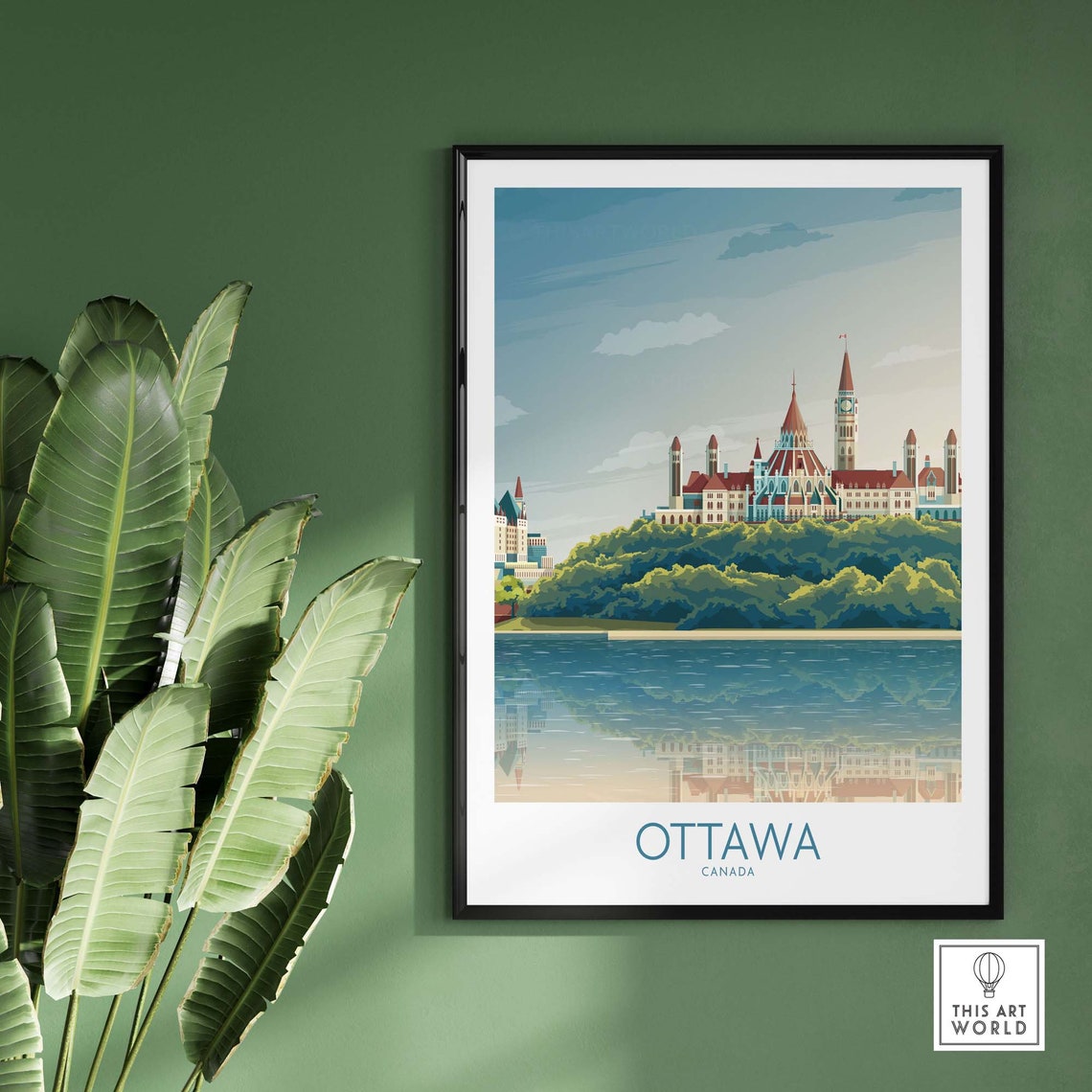 Ottawa Canada Parliament Hill Riverside Panorama Travel Poster - Image 2