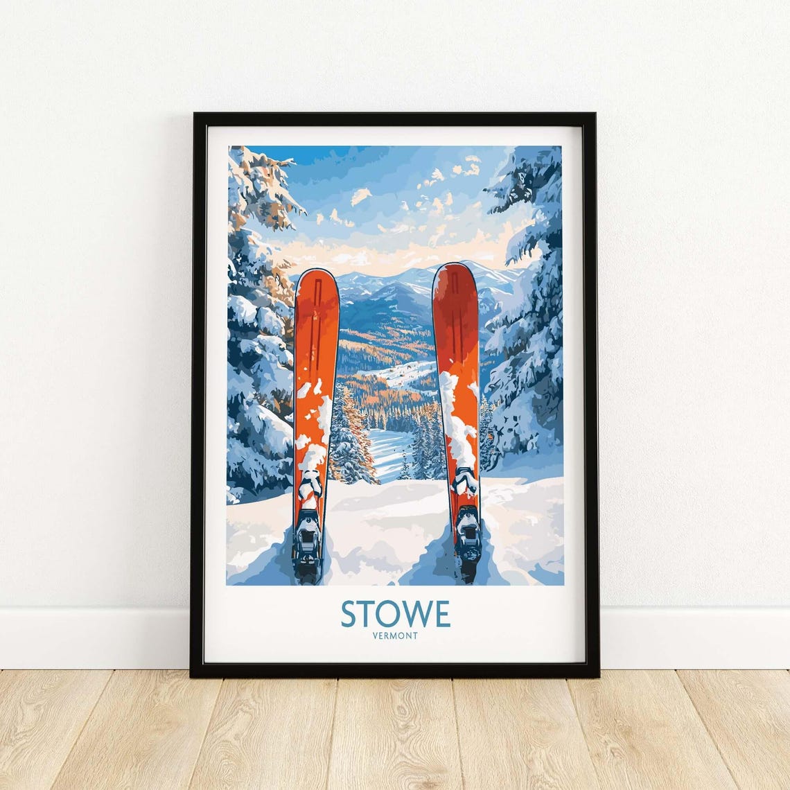 Stowe Vermont Landscape, Winter Sport Travel Poster - Image 5