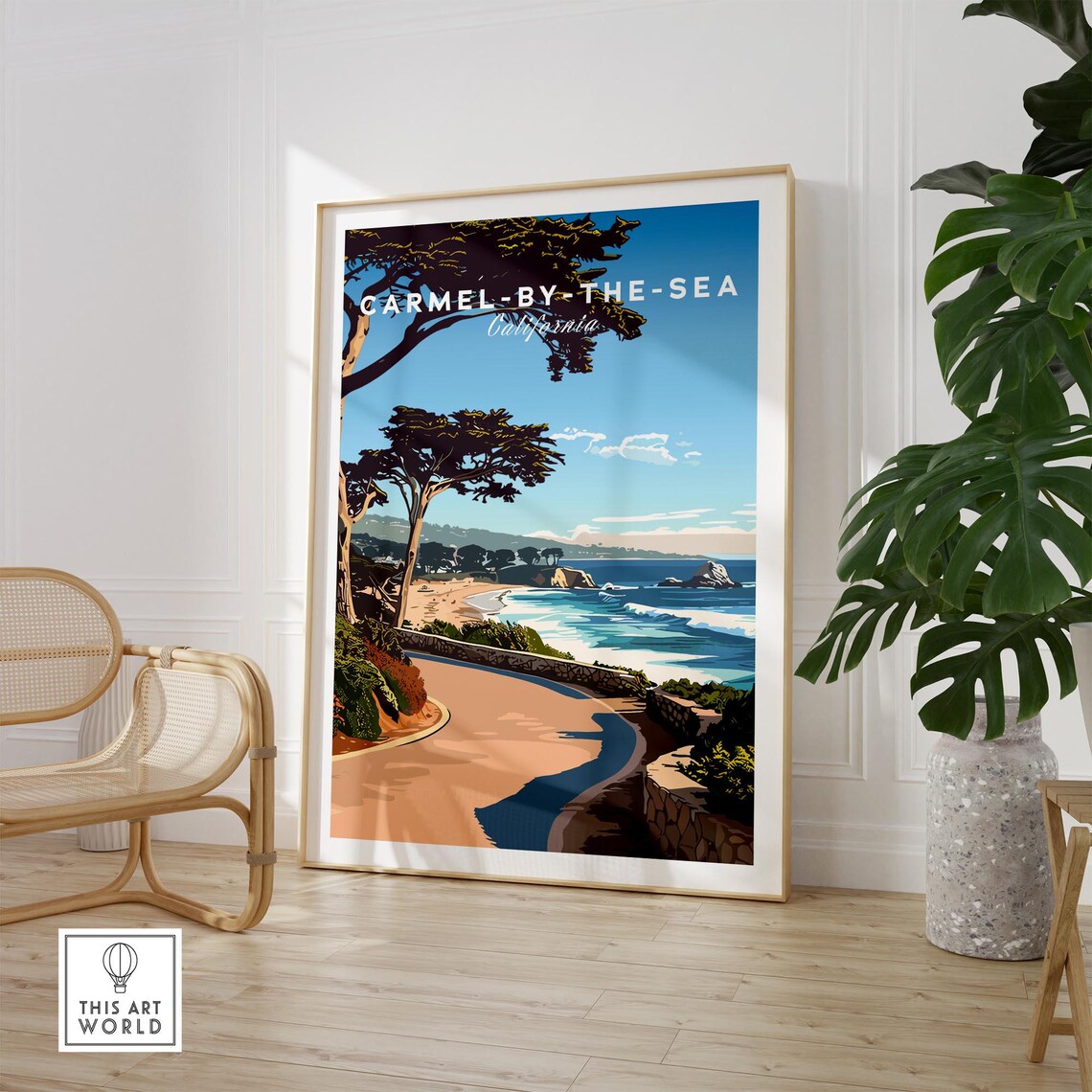 Carmel By The Sea Travel Poster, California Wall Art - Image 2