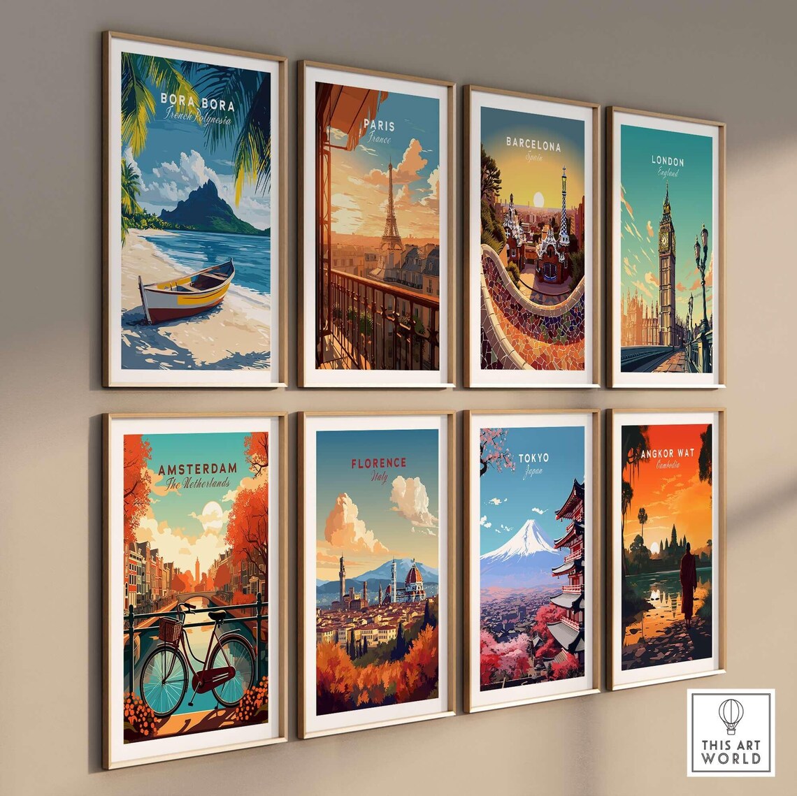 Bora Bora French Polynesia Beach Boat Island Peak Travel Poster - Image 3