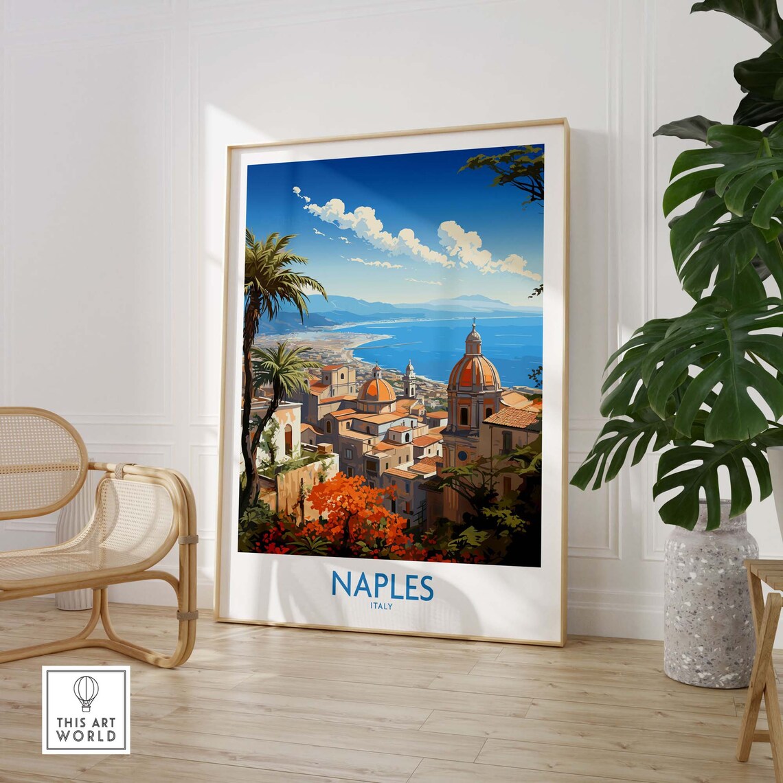 Naples Italy Travel Poster, Home Decor Wall Art Print - Image 3