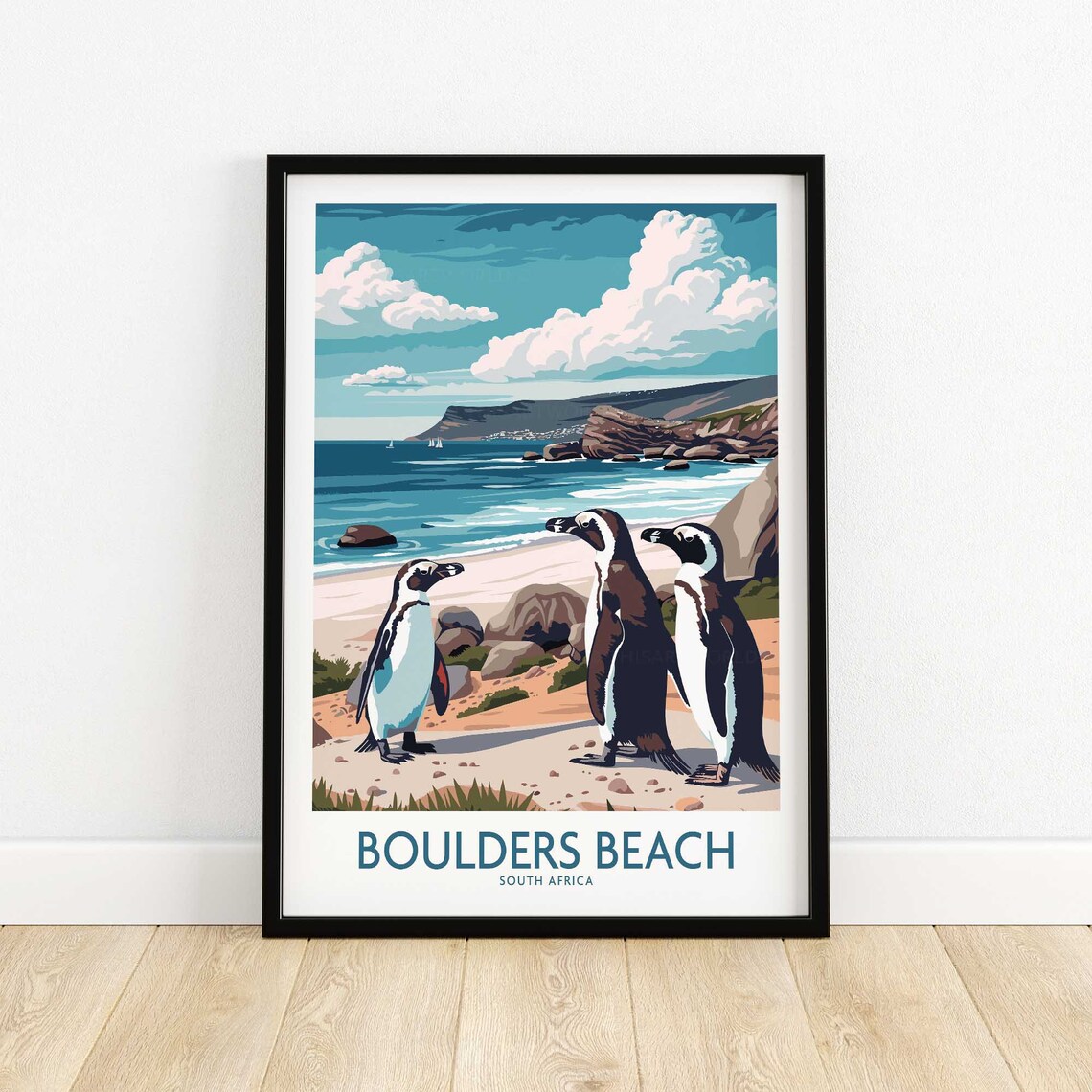 Boulders Beach South Africa Travel Poster, Wall Art Print - Image 4