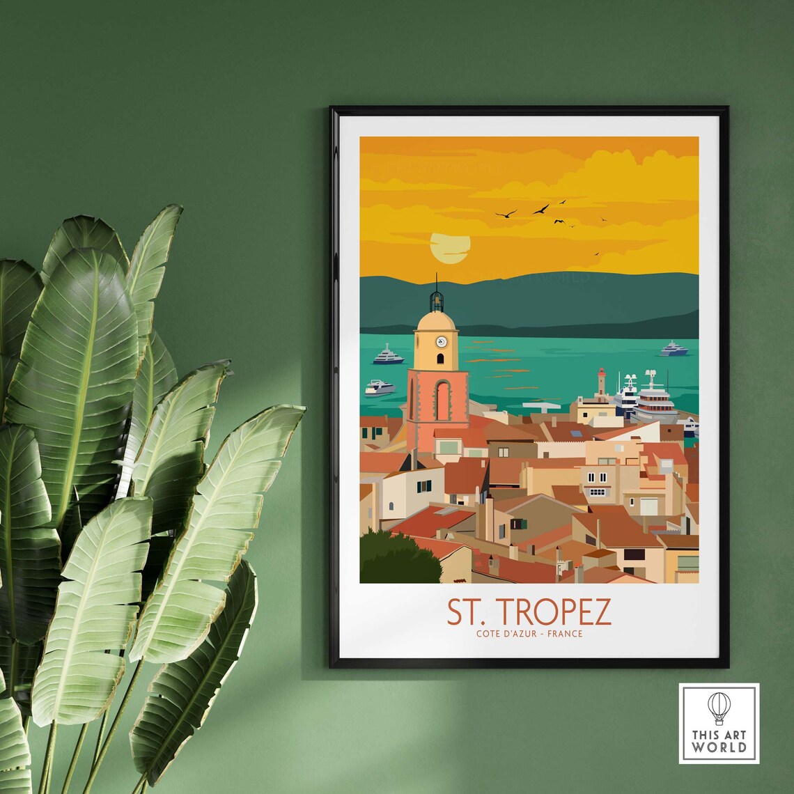St Tropez French Riviera Travel Poster Print - Image 2