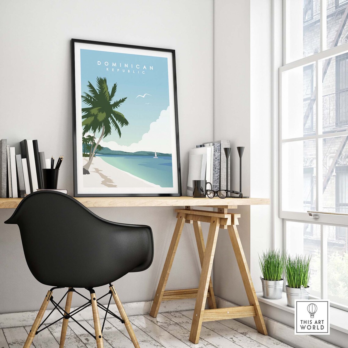 Dominican Republic Travel Poster, Caribbean Island - Image 4