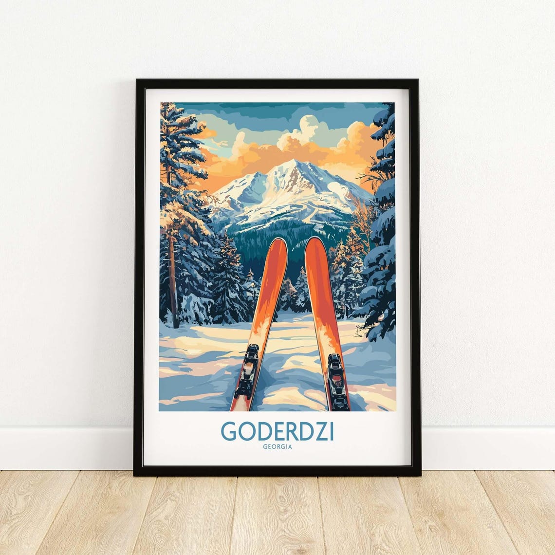 Goderdzi Ski Lodge Art Print, Winter Sports Art - Image 5