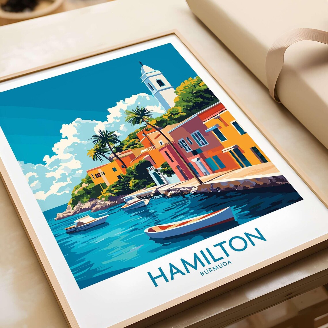Hamilton Bermuda Travel Poster, Travel Art Print